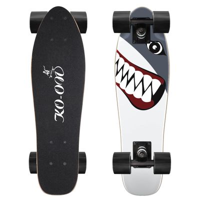 KO-ON Skateboard Complete Skateboards 22 Inch Mini Cruiser Skateboards for Beginners Kids Boys and Girls (Shark)