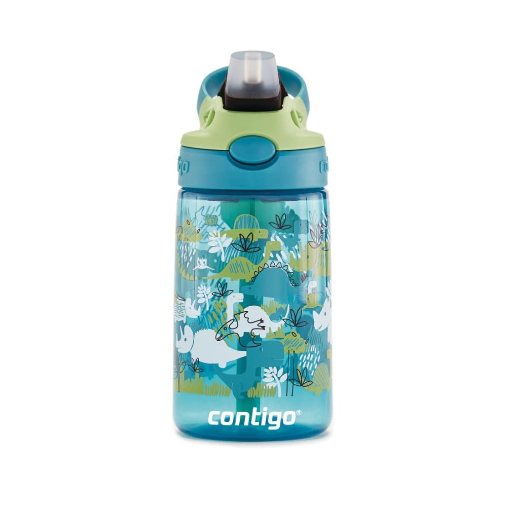 Contigo Kids Straw Water Bottle with AUTOSPOUT Lid 14oz. Dinos