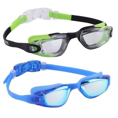 Aegend Swim Goggles for Kids Youth 3-14 Anti-Fog Anti-UV Comfort Fit Goggles for Swimming