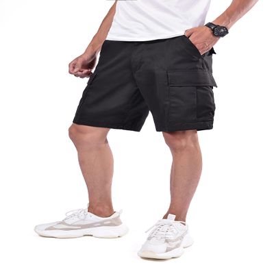 BACKBONE Mens Army Tactical Military BDU Camouflage Shorts Work Fishing Camping Casual Cargo Shorts (Black,Size 36)