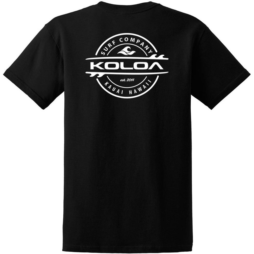 Koloa Surf Company Thruster Logo Heavy Cotton Tee - 4XL Tall - Black/White Logo