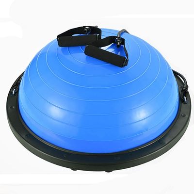 SH-PH Yoga Balance BallHalf Ball Balance Trainer with 2 Elastic Strings for Core Training Home Fitness Strength Exercise Workout Gym,Diameter: 60cm/23.6 Inch (Color : D)