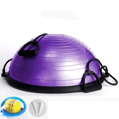 SH-PH Yoga Balance BallHalf Ball Balance Trainer with 2 Elastic Strings for Core Training Home Fitness Strength Exercise Workout Gym,Diameter: 58cm/22.8 Inch (Color : B)