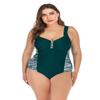 EaGo Women's Plus Size Twist Front Wireless Tankini Swim Tankini Set Tummy Control view 1