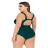 EaGo Women's Plus Size Twist Front Wireless Tankini Swim Tankini Set Tummy Control view 4