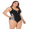EaGo Women's Plus Size Twist Front Wireless Tankini Swim Tankini Set Tummy Control view 2