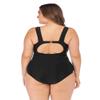 EaGo Women's Plus Size Twist Front Wireless Tankini Swim Tankini Set Tummy Control view 4