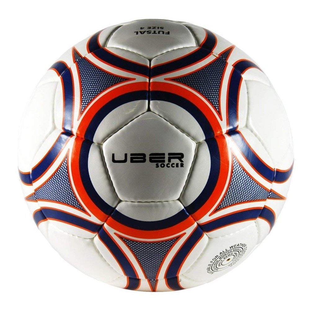 Rugged Soccer Futsal Ball Indoor/Outdoor Low Bounce Soccer Ball for Practice and Matches (Navy Orange Glossy, Size 3)