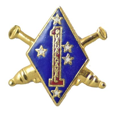 1ST MAR DIV LAPEL PIN OR HAT PIN - Size 3/4" - VETERAN OWNED BUSINESS