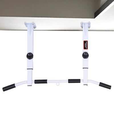 Ceiling Mounted Pull Up Bar Multi-Grip Upper Body Workout Bar Joist Mounted, Strength Training Fitness Equipment Chin-Up Frame Exercise Workout Equipment Supports 600lbs (Color : White)