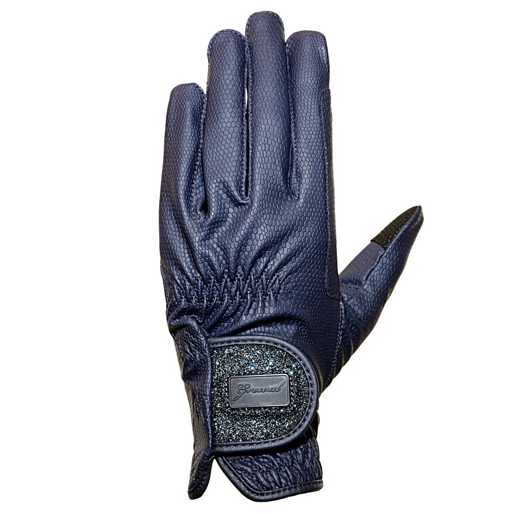 Isabella Ladies Synthetic Leather Equestrian Horse Riding Gloves, Black, Brown, Navy, White sz 5-9 (Navy, Medium)