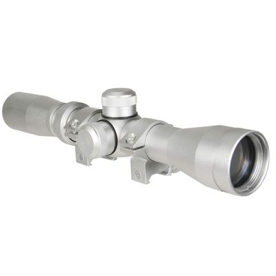 TWP Silver Anodized Finish 2-7x32 Long Eye Relief Scope with Silver Ring Mount