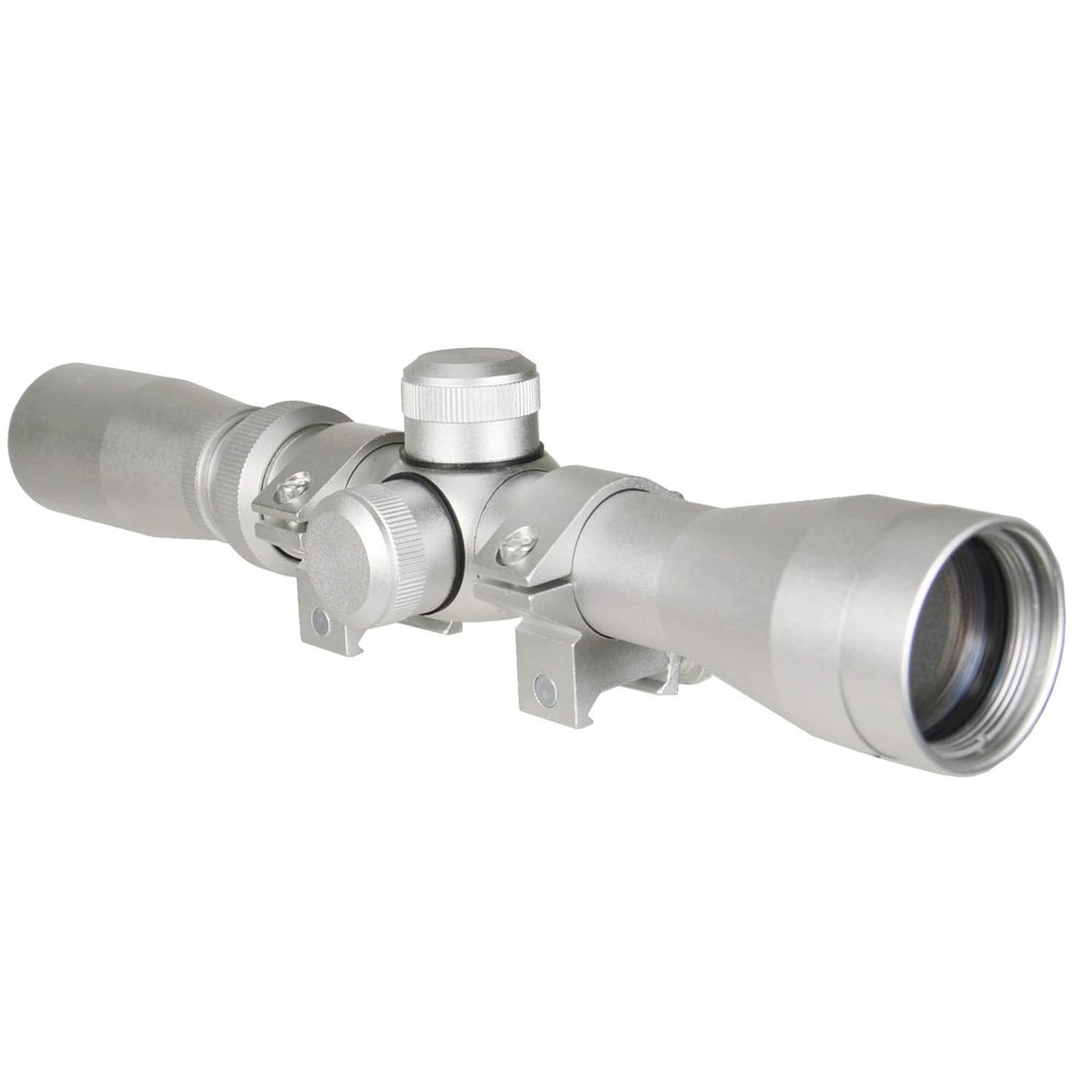 TWP Silver Anodized Finish 2-7x32 Long Eye Relief Scope with Silver Ring Mount