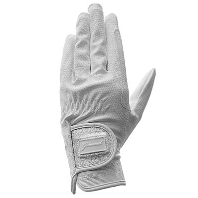 Isabella Ladies Synthetic Leather Equestrian Horse Riding Gloves, Black, Brown, Navy, White sz 5-9 (White, Medium)