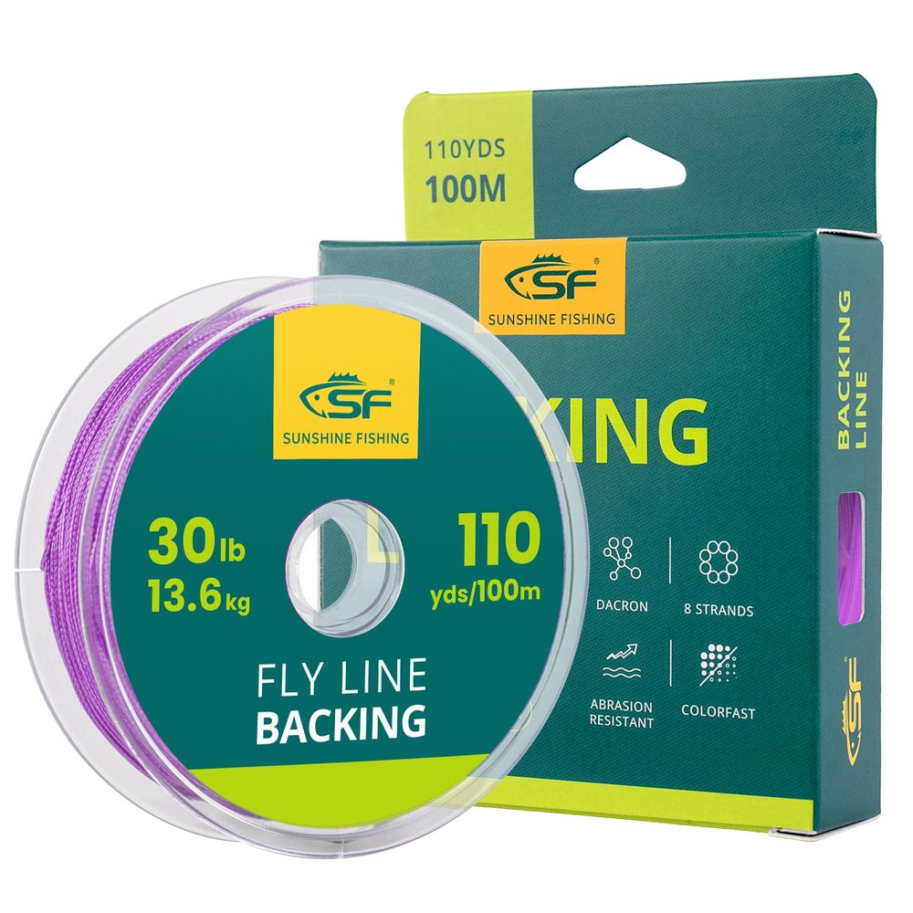 SF Braided Fly Fishing Trout Line Backing Line 20LB 100m/108yds Fluo Yellow-N
