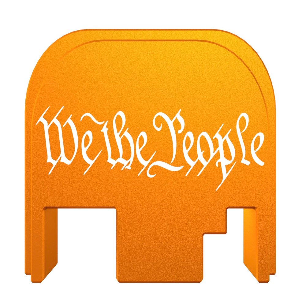 Rowe Tactical Rear Slide Cover Plate for Glock Gen 1-4 - Copper We The People Graphic - for Glock G17 G19 G21 G22 G23 G24 G26 G27 G29 G30 G31 G32 G33 G34 G35 G36 G37 G38 G39 G40 G41 G45
