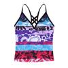 Kaerm Big Girls Tie Dye 3 Pcs Tankini Set Criss Cross Top with Brief Shorts Swimsuit Beachwear Purple 10 view 3