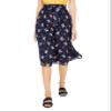 Maison Jules Womens Metallic Floral A-Line Skirt Navy 0 view 1