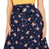 Maison Jules Womens Metallic Floral A-Line Skirt Navy 0 view 3