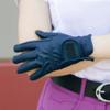 Isabella Ladies Synthetic Leather Equestrian Horse Riding Gloves, Black, Brown, Navy, White sz 5-9 (Navy, Large) view 4
