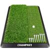 CHAMPKEY Dual-Turf Golf Hitting Mat | Come with 9 Golf Tees & 1 Rubber Tee | Heavy Duty Rubber Backing Golf Practice Mat Ideal for Indoor & Outdoor Training13"x17", LITE Version view 1