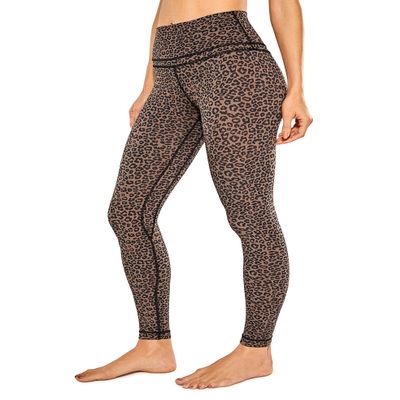 CRZ YOGA Women's Naked Feeling I Workout Leggings 28 Inches - High Waisted Full-Length Yoga Pants Leopard-Print 2 Small