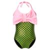 Alvivi Baby Infant Girls Mermaid Fish Scale Swimsuit Swimwear One Piece Halter Bowknot Bikini Bathing Suit Green 3-4 view 1