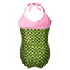 Alvivi Baby Infant Girls Mermaid Fish Scale Swimsuit Swimwear One Piece Halter Bowknot Bikini Bathing Suit Green 3-4 view 2