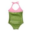 Alvivi Baby Infant Girls Mermaid Fish Scale Swimsuit Swimwear One Piece Halter Bowknot Bikini Bathing Suit Green 3-4 view 4