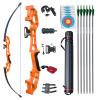 D&Q Archery 50" Takedown Bow and Arrows Set for Adults 30lb 40lb Metal Riser Right Hand Longbow Kit for Beginner to Intermediate Hunting Target (30LB, Orange) view 1