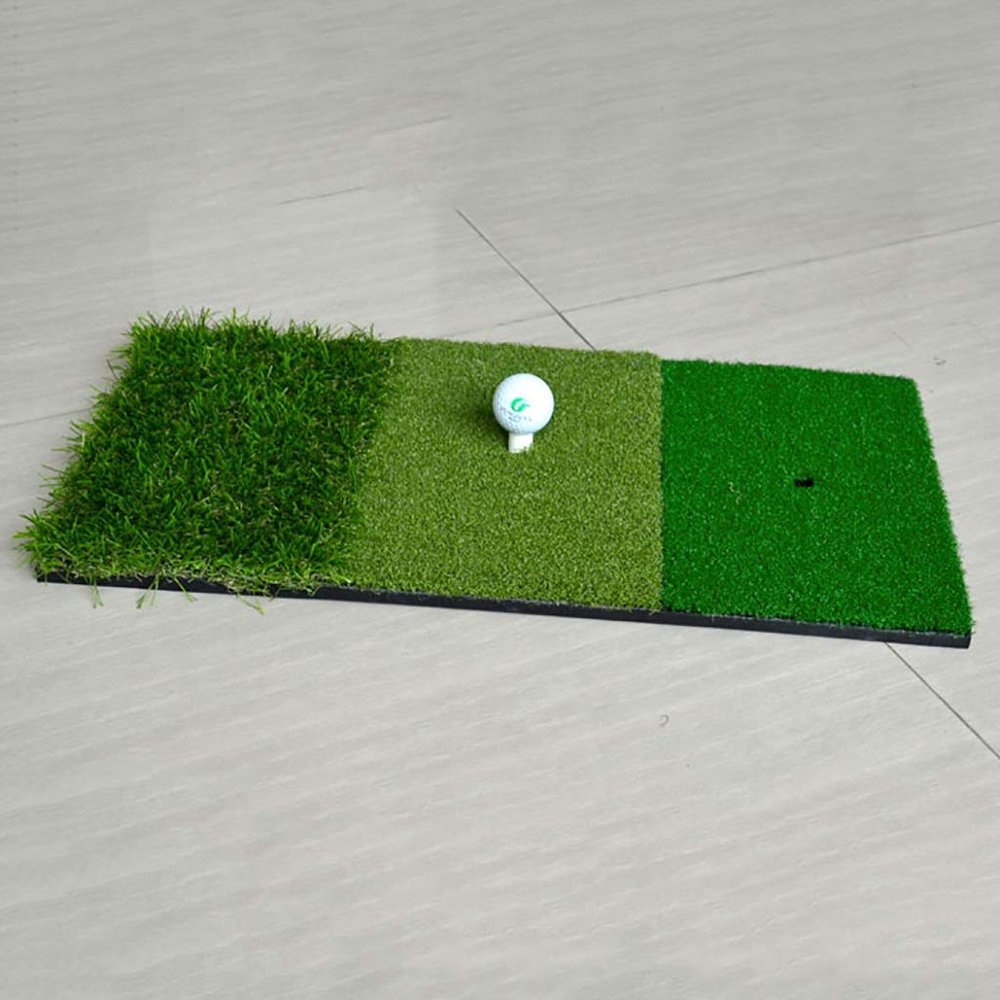 SPDZ Three-Color Long and Short Grass Mini Golf Pad Hitting Grass Mat Training Aids for Residential Backyard/Indoor Practice Turf Anti-Slip Rubber Sole 30 * 60cm