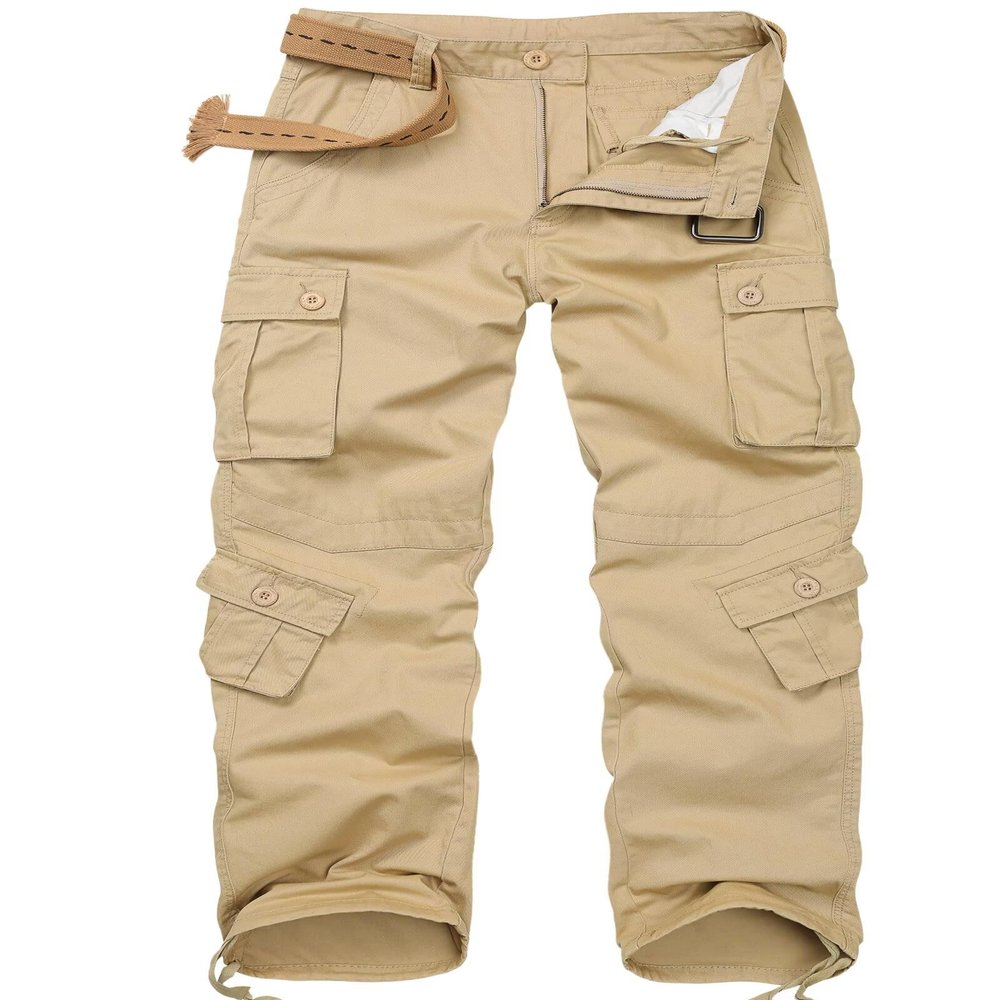 AKARMY Womens Cargo Pants with Pockets Outdoor Casual Ripstop Camo Military Combat Construction Work Pants Khaki
