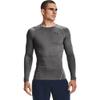 Under Armour Men's Armour HeatGear Compression Long-Sleeve T-Shirt , Carbon Heather (090)/Black, Small view 1