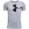 Under Armour boys Tech Split Logo Hybrid Short-Sleeve T-Shirt , Mod Gray (011)/Black , Youth Medium view 1