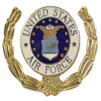 AIR FORCE WREATH LAPEL PIN OR HAT PIN - VETERAN OWNED BUSINESS