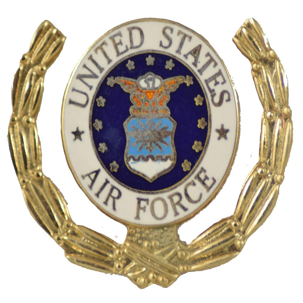 AIR FORCE WREATH LAPEL PIN OR HAT PIN - VETERAN OWNED BUSINESS