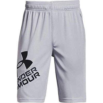Under Armour boys Prototype 2.0 Logo Shorts , Mod Gray (011)/Black , Youth X-Large