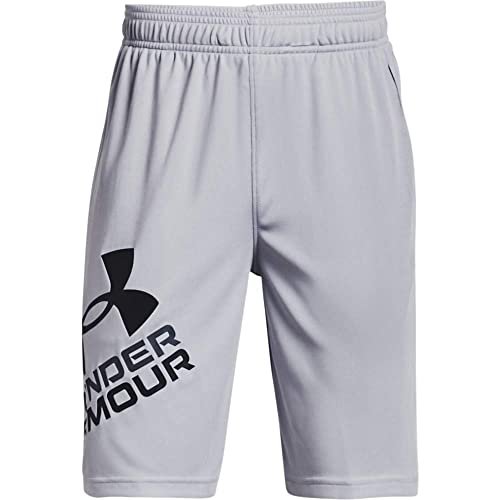 Under Armour boys Prototype 2.0 Logo Shorts , Mod Gray (011)/Black , Youth X-Large