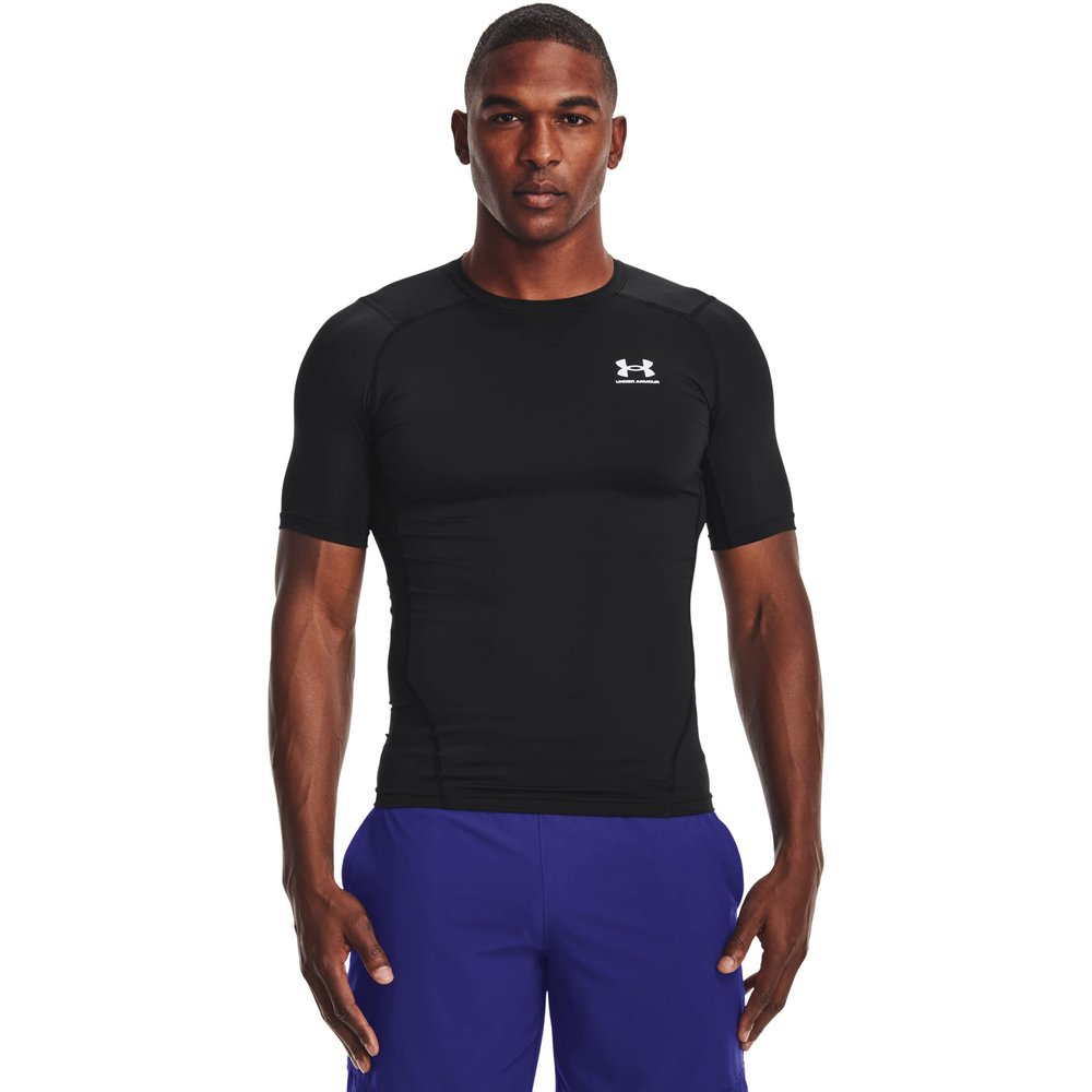 Under Armour Men's Armour HeatGear Compression Short-Sleeve T-Shirt , Black (001)/White, Small
