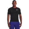 Under Armour Men's Armour HeatGear Compression Short-Sleeve T-Shirt , Black (001)/White, Small view 1