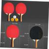 BESPORTBLE 1set Wooden Table Tennis Rackets Balls Double Pimples Design for Teen Players Black Red Long Horizontal Grip for Play view 3