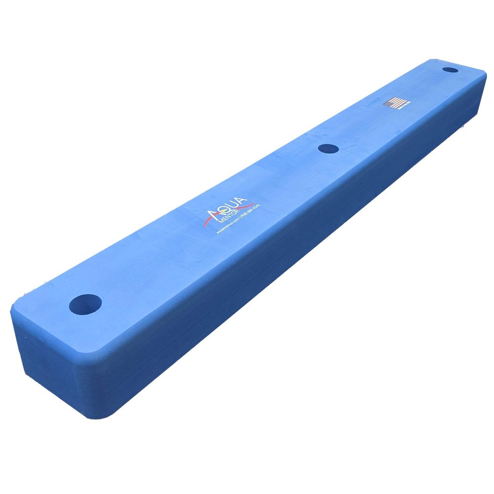 Aquamentor Marine Dock Bumpers - Made in the USA - High-Density PE Foam Boat & Dock Bumper Pads, Chip & Crack Resistant, Won't Rub Off on Boats (Blue, 48"L x 6"W x 4"H)