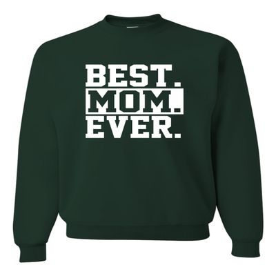 Go All Out X-Large Forest Green Adult Best Mom Ever #1 Mom World's Best Mom Mother's Day Sweatshirt Crewneck