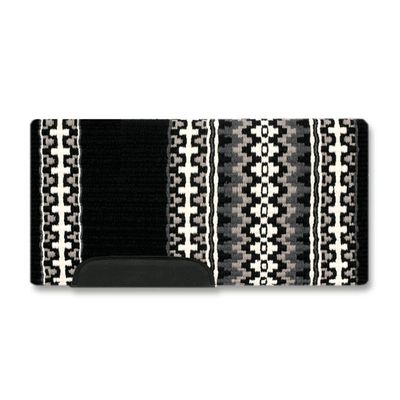 Mayatex Kiva 40x34 New Zealand Wool Saddle Blanket Black/White 40in x 34in