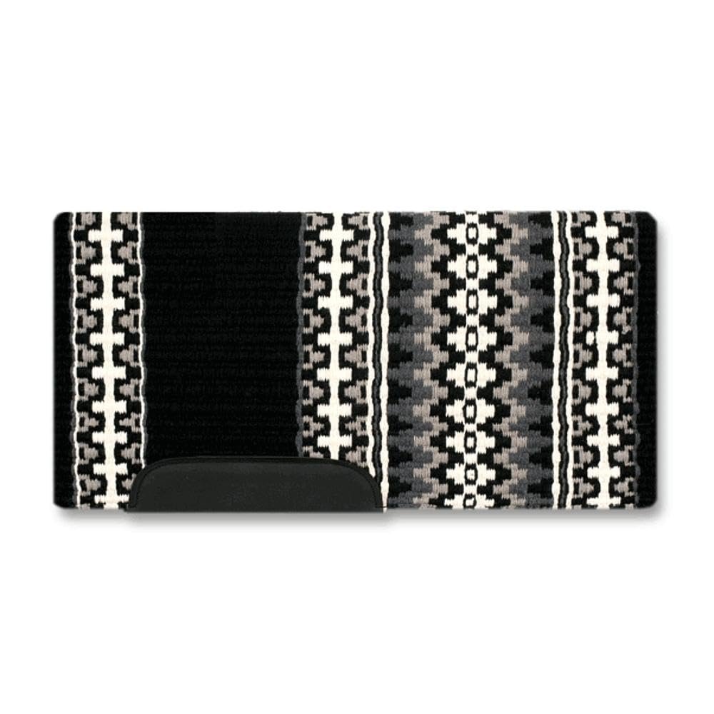Mayatex Kiva 40x34 New Zealand Wool Saddle Blanket Black/White 40in x 34in