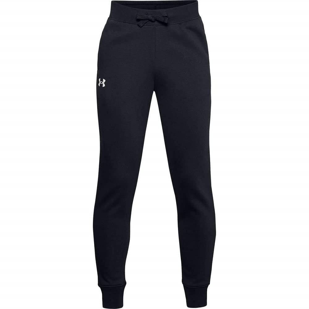 Under Armour Boys' Rival Cotton Pants, Black (001)/Onyx White, Youth X-Small