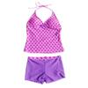 Oyolan Kids Girls 2PCS Pink Halter Polka Dots Printed Top with Bottoms Set Tankini Bikini Swimwear Purple 6 view 1