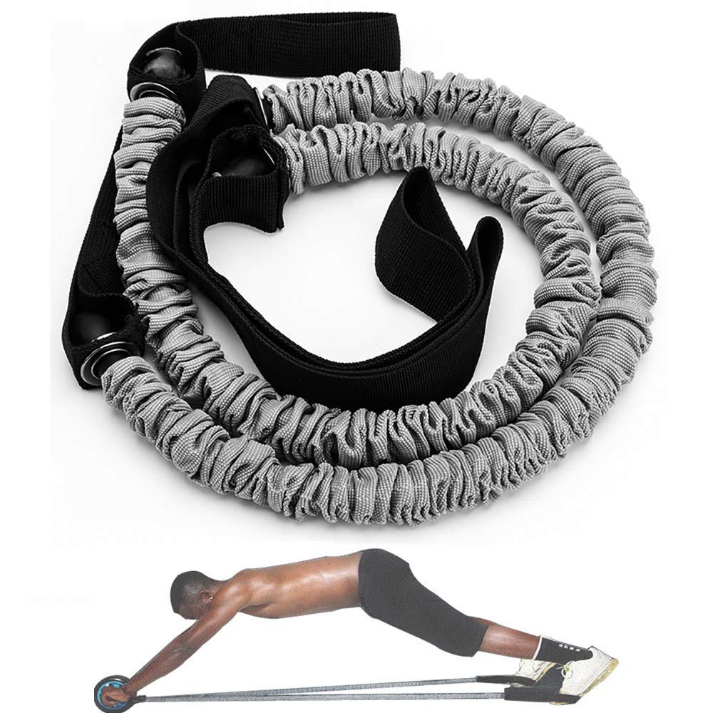 NA Abdominal Elastic Rope/Abdominal Wheel Auxiliary Pull Rope, Band Auxiliary Gym Equipment, Ab Wheel Roller Exercise Stretch Rope Accessories,Grey