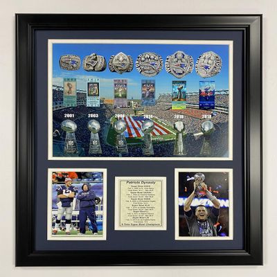 Legends Never Die New England Patriots 6X Champions - Dynasty 16" x 20" Framed Photo Collage, Inc.