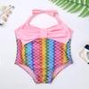 YiZYiF Baby Girls Bow-Knot Mermaid Fish Scale Swimsuit One Piece Princess Halter Birthday Bikini Bathing Suit Scales Colorful 18-24 Months view 3